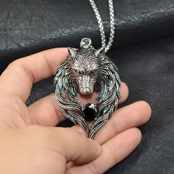 

New Wolf Head Stainless steel Necklace Men Women Pendant Erkek Kolye Biker Cool Jewelry Animal Charm Wholesale Vintage Punk Gift