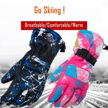 Мужские/женские/Детские лыжные перчатки, перчатки для сноуборда, Сверхлегкие Водонепроницаемые зимние теплые флисовые мотоциклетные снегоходные перчатки для верховой езды