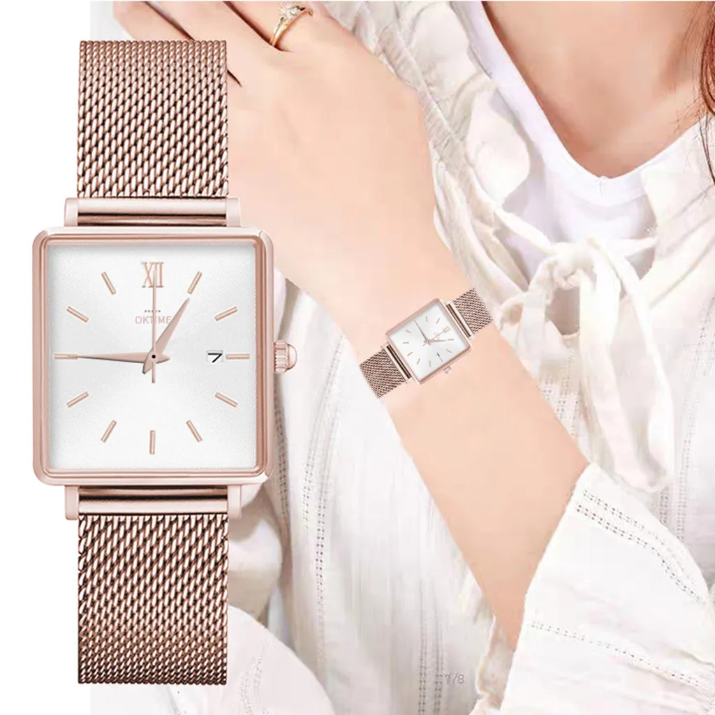 Женские студенческие Изысканные часы Лидер продаж креативные модные квадратные римские Цифровые кварцевые часы выбор подарка relogio feminino 50