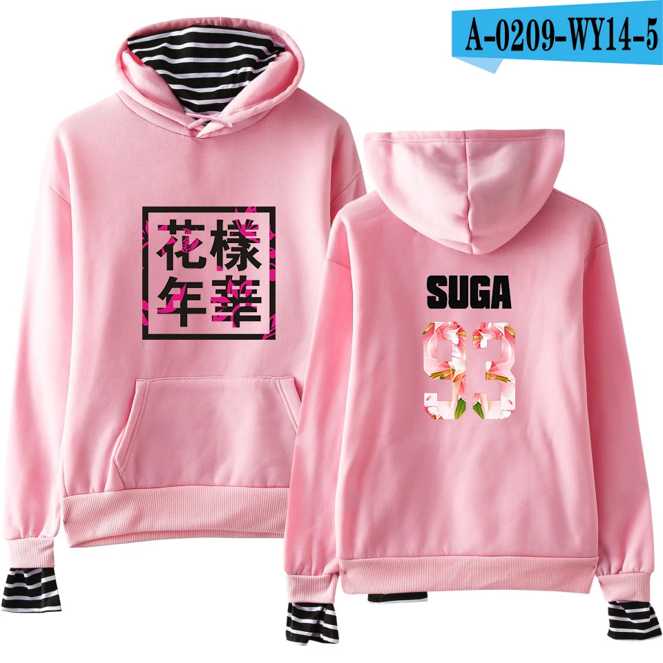 pink Bangtan мальчики kpop JUNG KOOK JIN V пуловер кепки поддельные две части толстовки кофты для женщин/мужчин хип хоп Kpop Harajuku одежда - Цвет: pink
