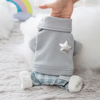 

Jumpsuits Dog Clothes Jacket Coat for Dogs Clothing Pet Outfits Cotton Warm Cute Winter Yorkies Velvet Gary Boy Ropa Para Perro