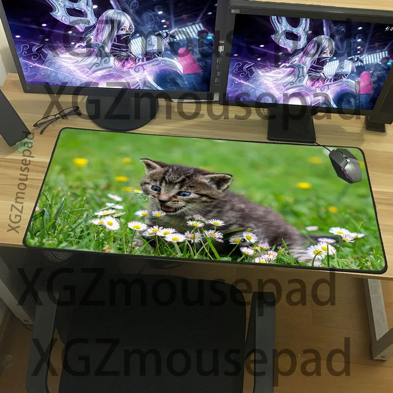 

XGZ Large size animal mouse pad cute kitten table mat high quality rubber non-slip keyboard pad