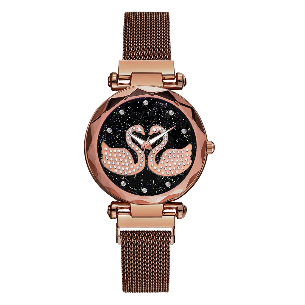 as show Reloj mujer, женские часы, магнит, камень, лебедь, алмаз, женские кварцевые часы, повседневные женские часы, relojes para mujer - Цвет: as show