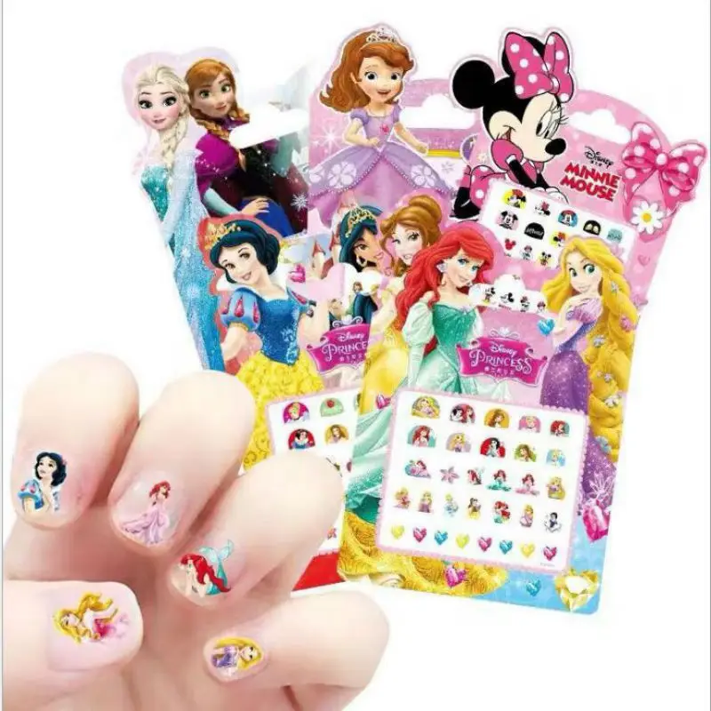 

Disney Frozen elsa and Anna Makeup Toys Nail Stickers Disney snow White Princess Sophia Mickey Minnie kids earrings sticker toys