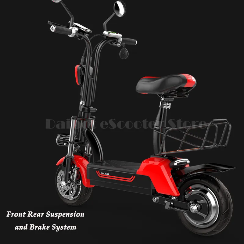 Daibot Electric Scooter Off Road Two Wheels Self Balancing Scooters 10inch 48V Portable Seat Folding Electric Bicycle Bike Adult (2)
