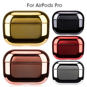 

Luxury PC Gold Protective Cases For Apple Airpods Pro Electroplated PC Earphone Case Cover Anti-fall Box For Airpods 3 Pro 2019