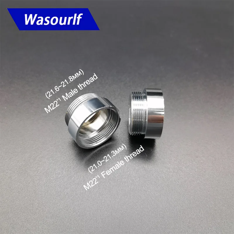 

WASOURLF Outer Adapter M22 Male Thread Transfer 22mm M22*1 External Connector Shower Bathroom Kitchen Brass Faucet Accessories