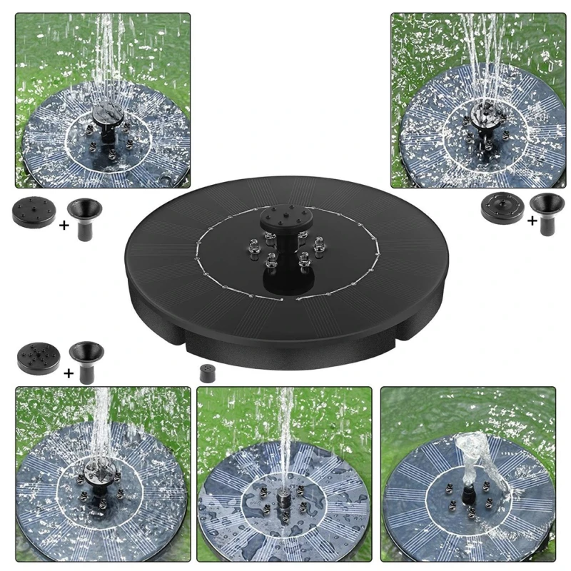

Solar Fountain Solar Water Fountain with Led Garden Pool Pond Outdoor Solar Panel Fountain Floating Fountain Garden Decoration