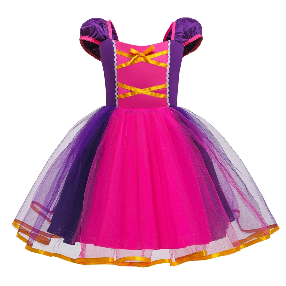 Для малышей, для девочек в стиле Рапунцель платье Рождество год костюм принцессы для младенцев вечерние платье-пачка фиолетового цвета для девочек 1 для детей 2, 3, 4, 5, 6 лет