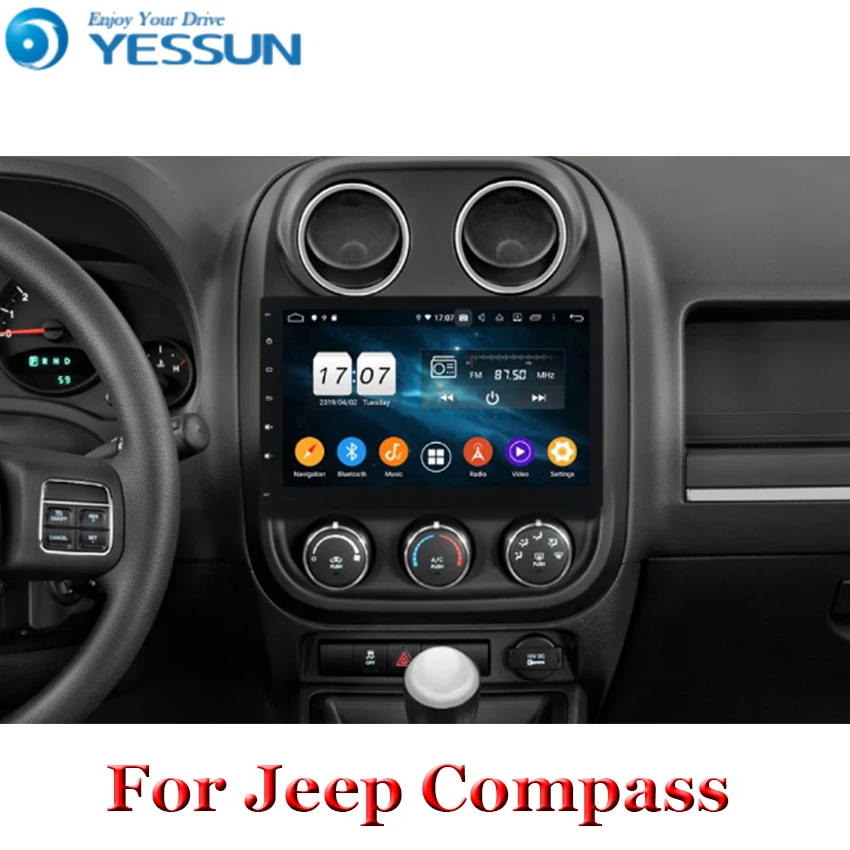Discount Android 9 Car DVD Player GPS Navigation Multimedia For Jeep Compass Patriot Radio 2009-2016 car stereo wifi DSP 1