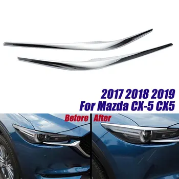 

Car Front Headlight Eyebrow For Mazda CX-5 CX5 2017 2018 2019 Head Lamp Auto Trim Exterior Accessories Eyelid Cover Trim