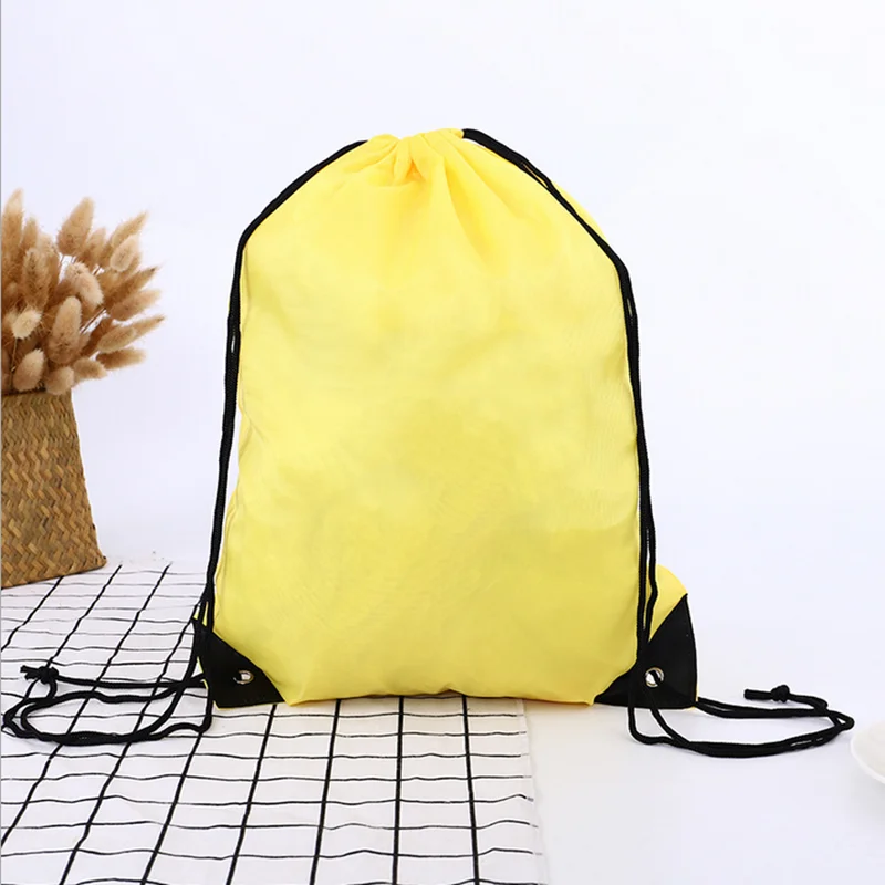 H08a19fa4ddab4feeab1889a4ad222e76h Nylon Color Portable Sports Bag Thicken Drawstring Belt Riding Backpack Gym Drawstring Shoes Bag Clothes Backpacks Waterproof Mallzona