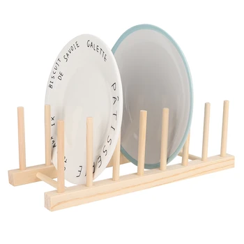

Wood 7 Grid Dry Sink Drainer Holder Wooden Dish Stand Plate Rack Shelves Kitchen Utensils Dish Rack Kitchen Accessories