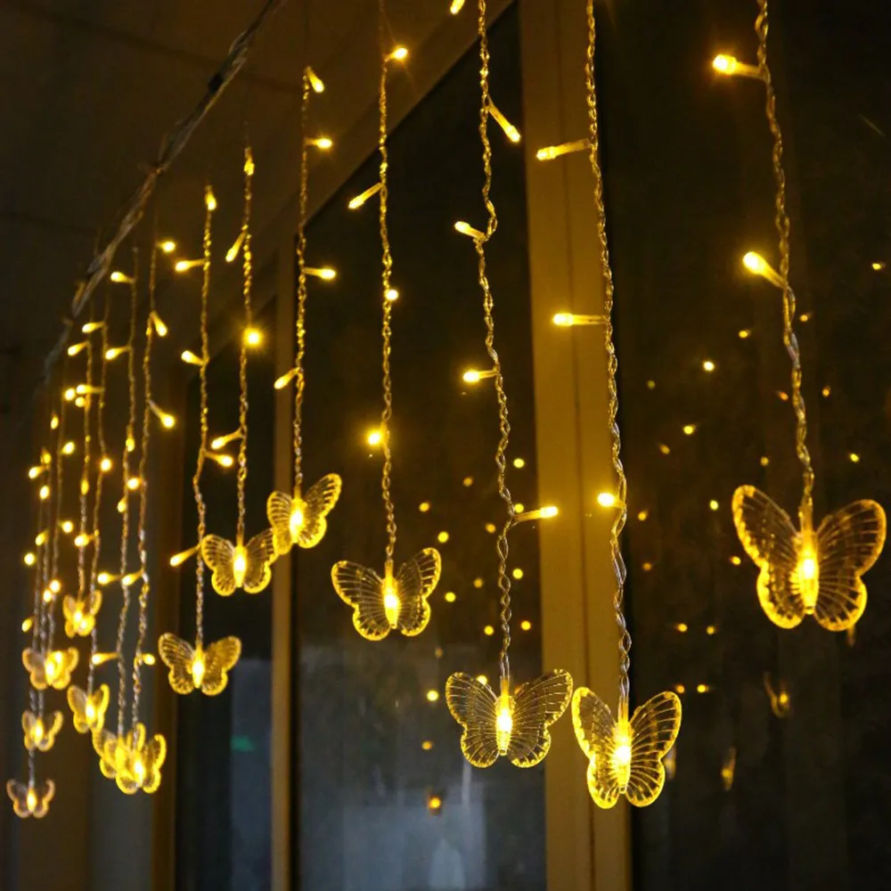 

Butterfly Solar String Light Street Garland Outdoor Decoration For Garden Lawn Tree Christmas LED Decorative Flower Festoon