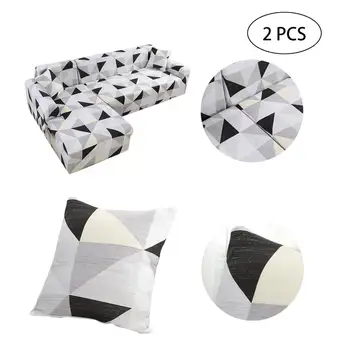 

2 PCS Sofa Covers For Living Room Stretch Sofa Cover L-shaped Slipcover Elastic Corner Couch Covers All-inclusive Slipcovers