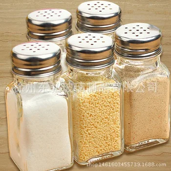 

Factory wholesale kitchen glass seasoning bottle barbecue seasoning bottle with lid pepper salt bottle pepper powder bottle