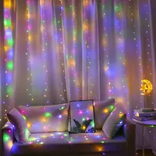 3M × 1M LED Curtain Fairy string Lights Silver wire USB Remote Control Garland String Lights Wedding Party Christmas Decorations