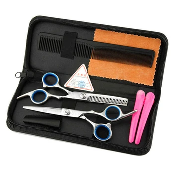 

Professional Hairdressing Scissors Salon Hair Cutting Thinning Scissors Barber Shears Flat Teeth Blades Set with Case