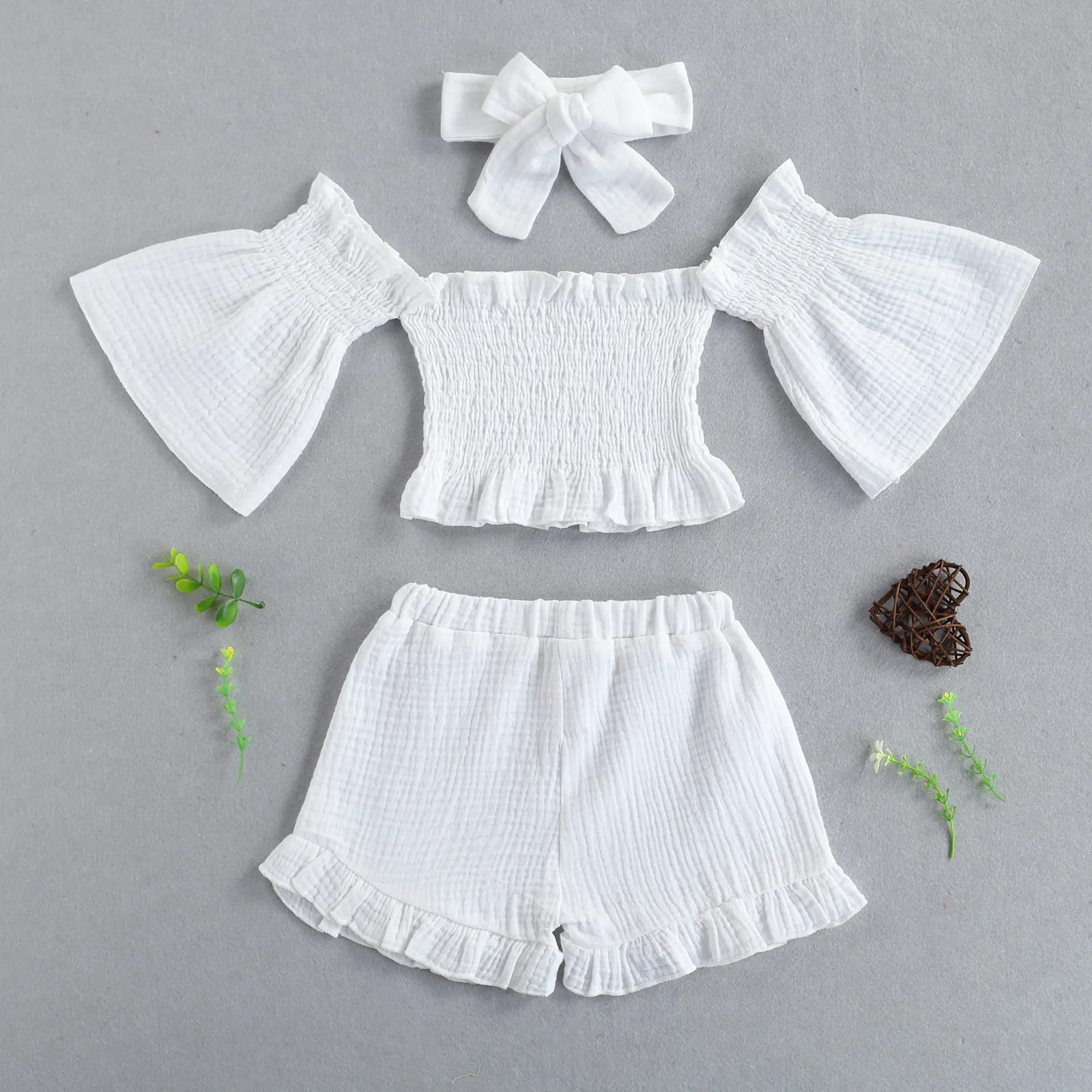 Baby Girl Off-Shoulder Outfit Set 2