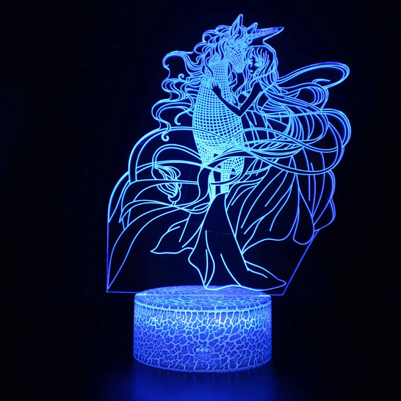 3D Illusion Unicorn Table Lamp For Kids Room Decor Touch Remote Led Lights Bedroom Decoration Night Light Holiday Birthday Gift night lamp for bedroom wall Night Lights