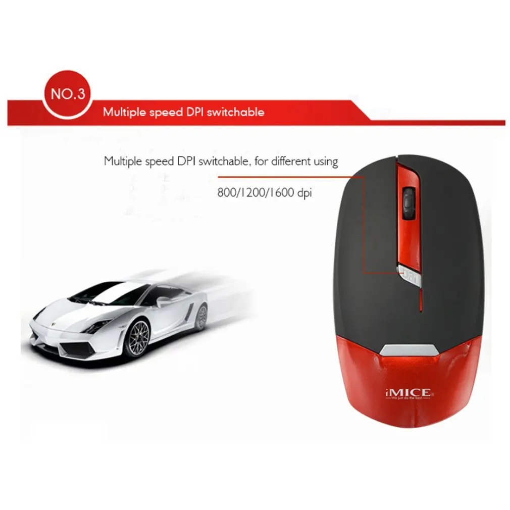 IMICE E-2330 usb-ресивер Беспроводной Мыши оптическая мышь 3 кнопки E-2330 1600 dpi компьютерная ПК мышь для офисных компьютеров и ноутбуков