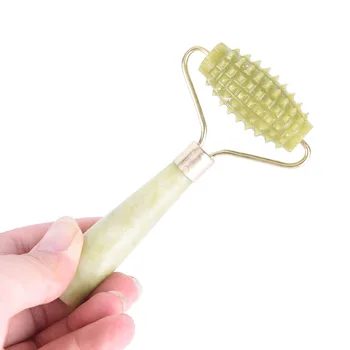 

AACAR 1pc Massager Jade Stone Green Face Massager Roller For Natural Jade Spa Head Neck Body Facial Health Slimming