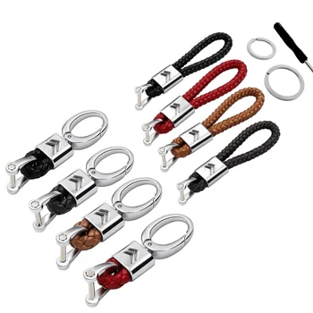 

Car Key Ring Braided Rope Key Chain KeyRing Decoration for Citroen Logo C4 Cactus C5 Saxo C3 Berlingo Picasso Elysee Aircross