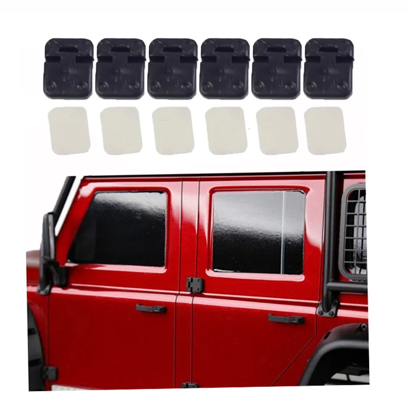 

6pcs Black Plastic Simulation TRX4 Door Hinge For 1/10 RC Crawler Car Traxxas TRX4 TRX-4 RC4WD D90 D110 Upgrade Part Decoration
