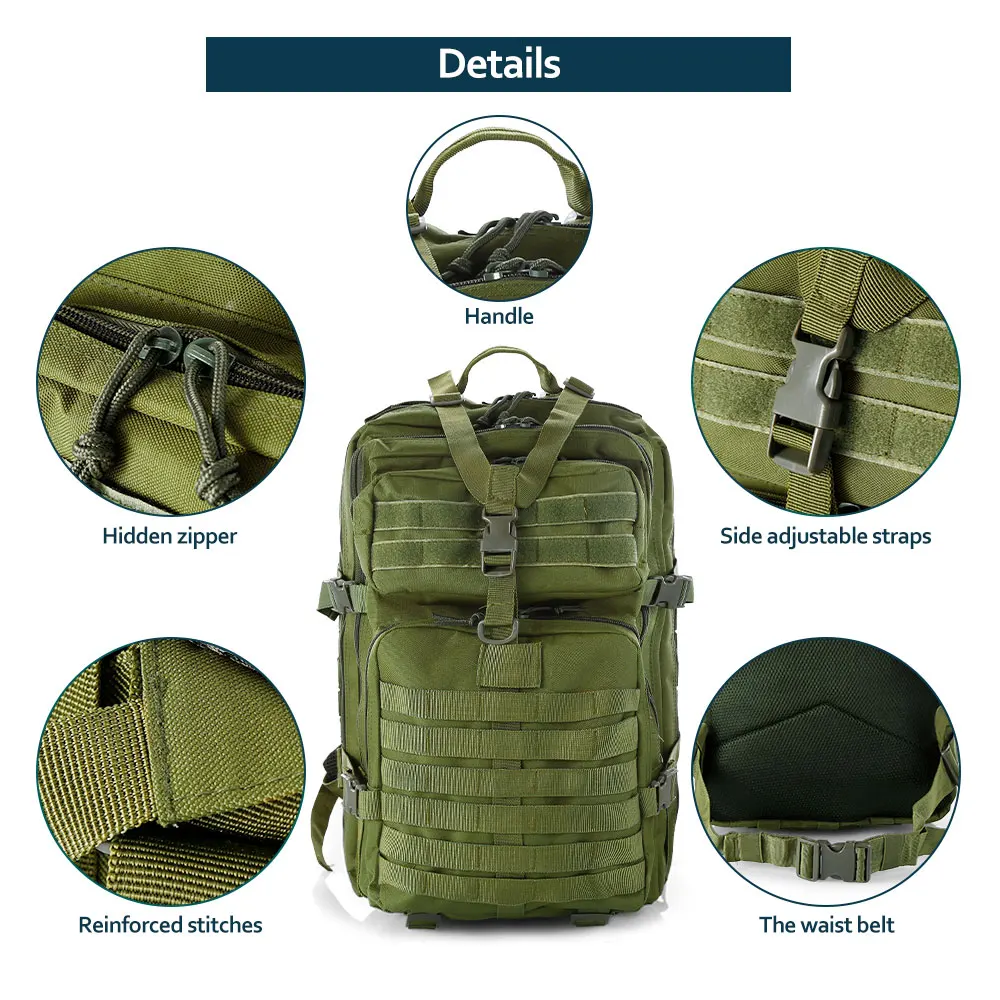 45L Tactical Backpack High-quality Material Military Army Molle System Bag