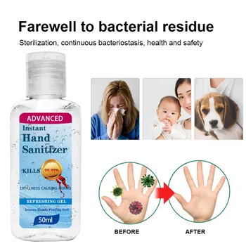 

50ml Hand sanitizer Quick-drying Disinfection Hand Washing Gel Disposable Portable Household Cleaning Dvanced Gentle Spray #0410