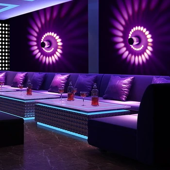 

Junejour Colorful Spiral Hole Wall Lamp Surface Install LED Light Luminaire Lighting 1/3W Color For Modern KTV/Bar/ Living Room