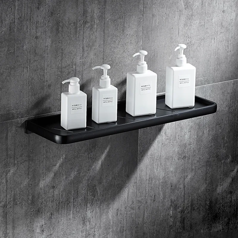 

Alumimum Black And White with Pattern Bathroom Rack Europe And America Bathroom Storage Units Hotel Cosmetics Shelf Vintage Stor
