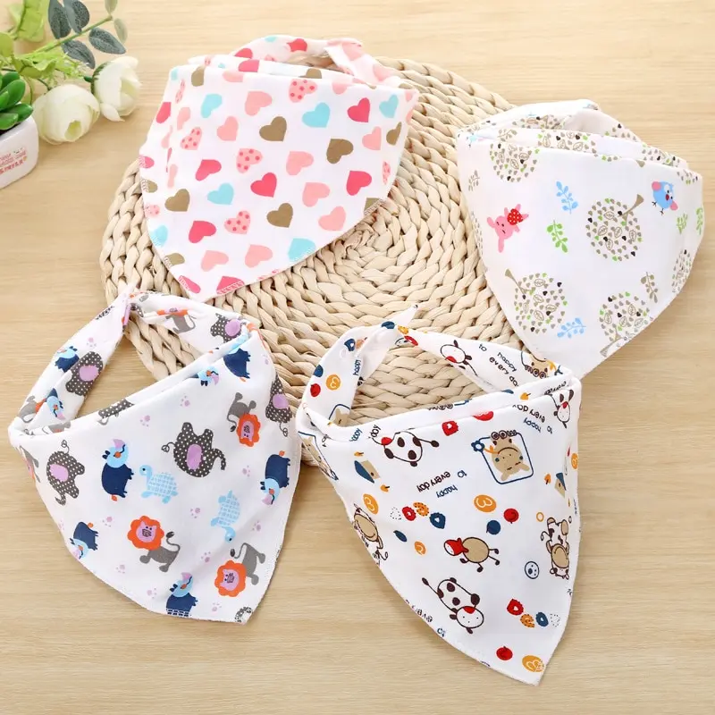 

Reusable Washable Cotton Baby Bibs Burp Cloth Print Arrow Wave Triangle Baby Bibs Cotton Adjustable Baby Meal Bib Infant Bibs