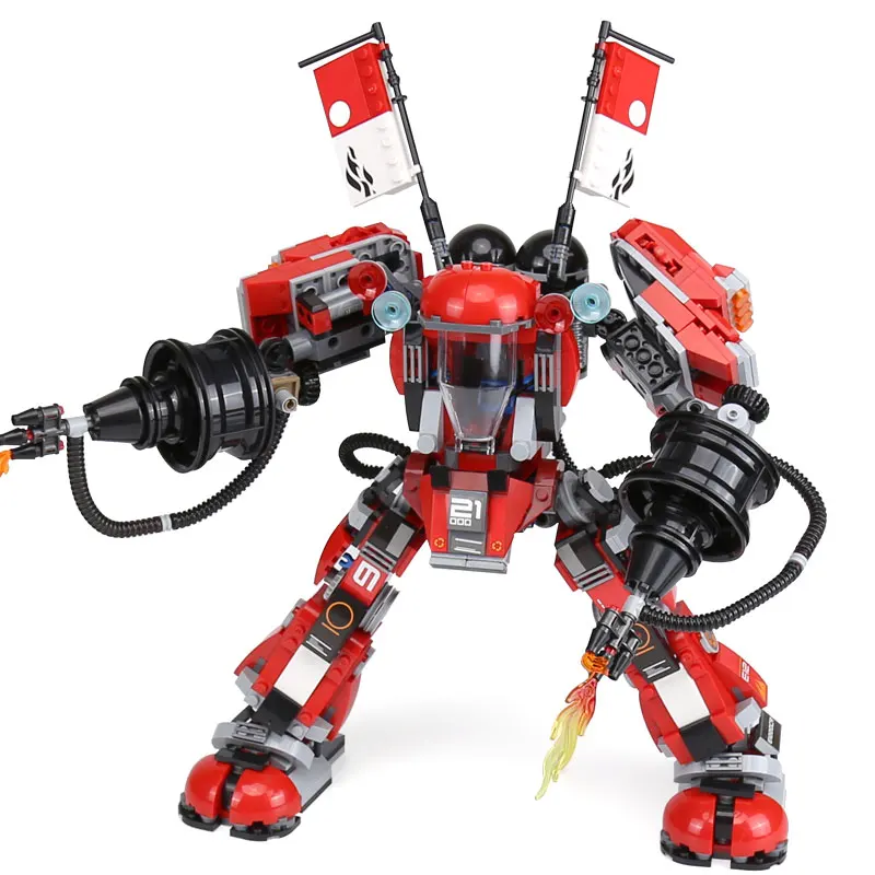 

06052 New Ninja Fire Mech Battle Huge Robots Model Building Blocks Children Assemble Toys Bricks With 70615 compatible lego