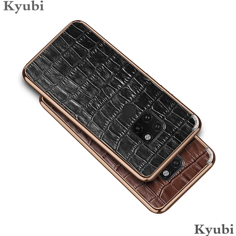 Чехол fundas из натуральной крокодиловой кожи для huawei mate 20 P20 Pro mate 20X с металлической рамкой, однотонный чехол для huawei mate 20X P20