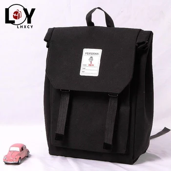 

Korean Version Canvas Draw With Lock Backpack Women Harajuku High Capacity Backpacks For School Teen Leisure School Designer Bag
