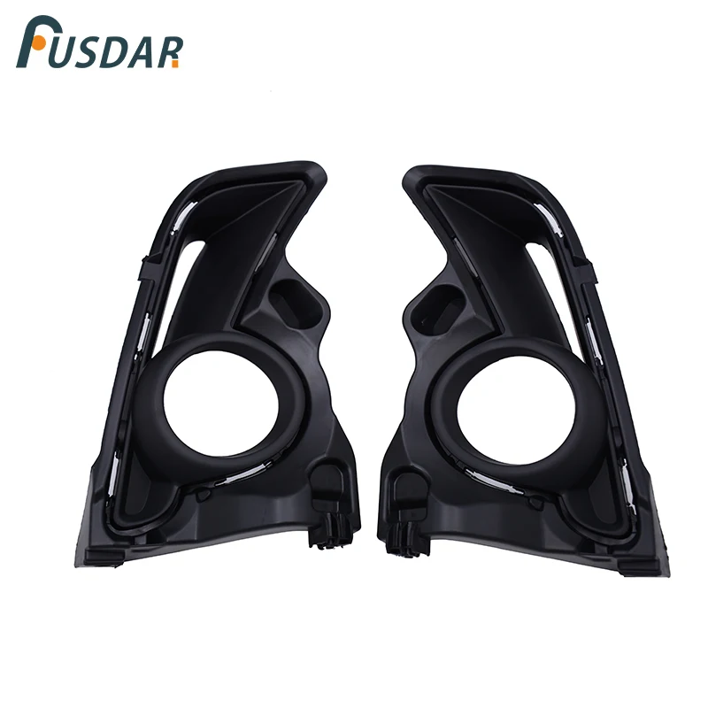 

1Pair Car Front Left+Right Fog Lights Bumper Lamp Grille Cover Bezel Frame Trims For Toyota Highlander 2017-2019