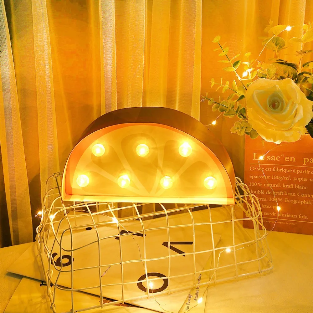 Party LED Fruit And Plant Shape Modeling Lamp Night Light Christmas Party Decor Bedroom Home Holiday Decoration Light