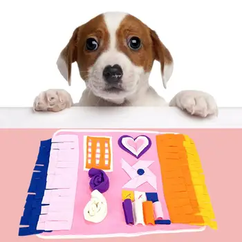 

Dog Sniffing Pads Find Food Home Training Blankets Dog Toys for Relieve Stress Colorful Strips of Cloth Attract Pets'Interest