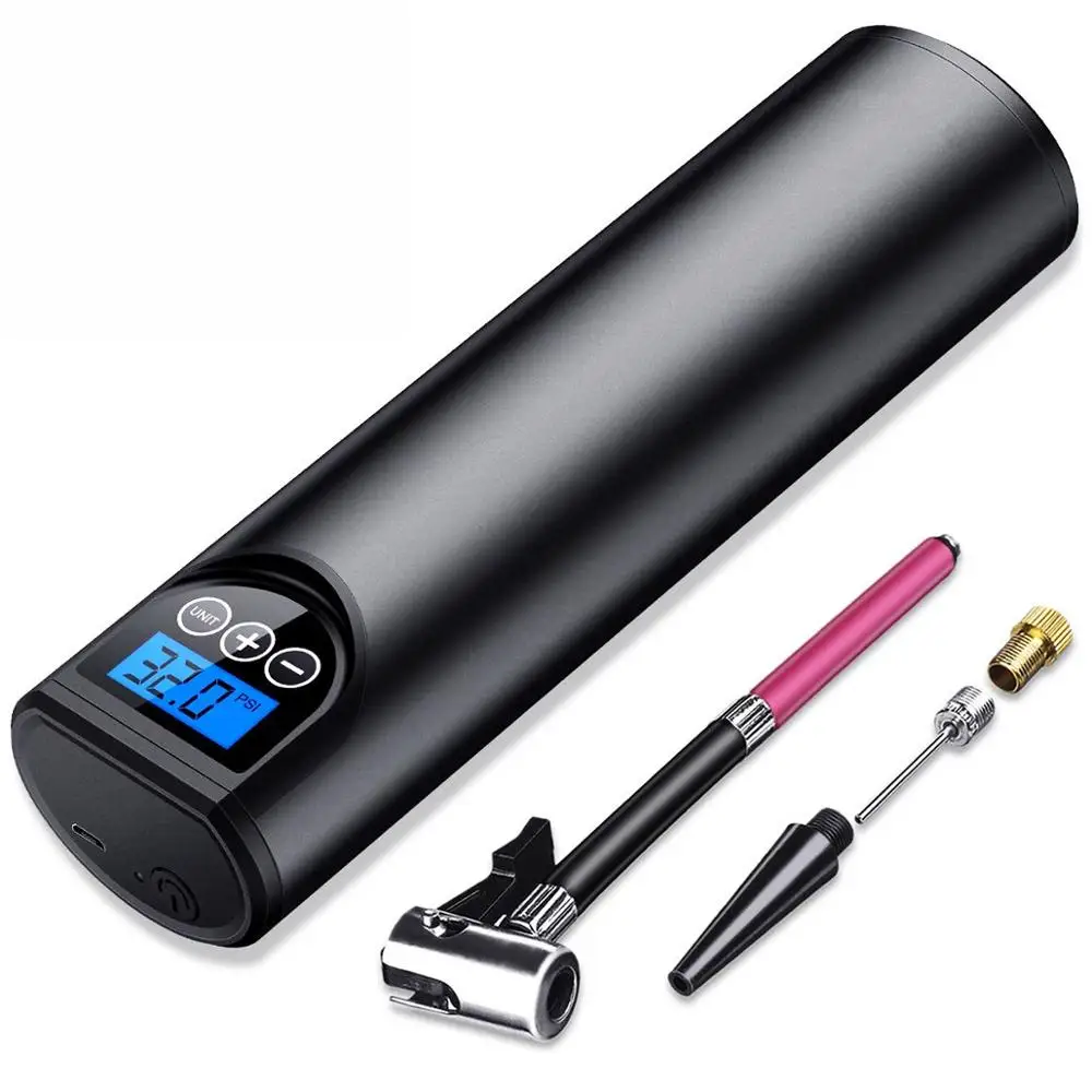 

150PSI Motorcycle Bicycle Air Compressor Cordless Handheld Inflatable Air Pump Motorbike Tyre Inflator LCD Digital Rechargeable