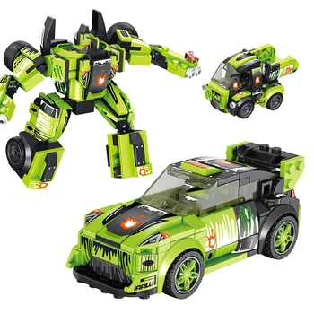 

City Super Racing Car Robot transform Educational Building Blocks Car Technology Sets Racer Vehicle DIY boys toys for children