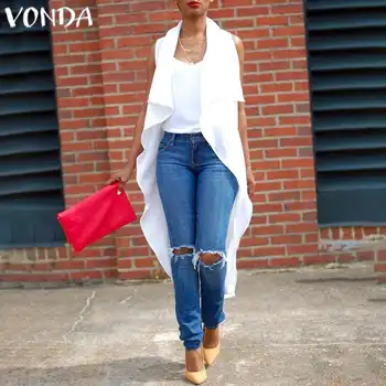 

VONDA Summer Cardigan Women Blouses 2020 Sexy V Nek Party Shirts Office Ladies Bohemian Blusas Female Plus Size Tops S-5XL Tunic