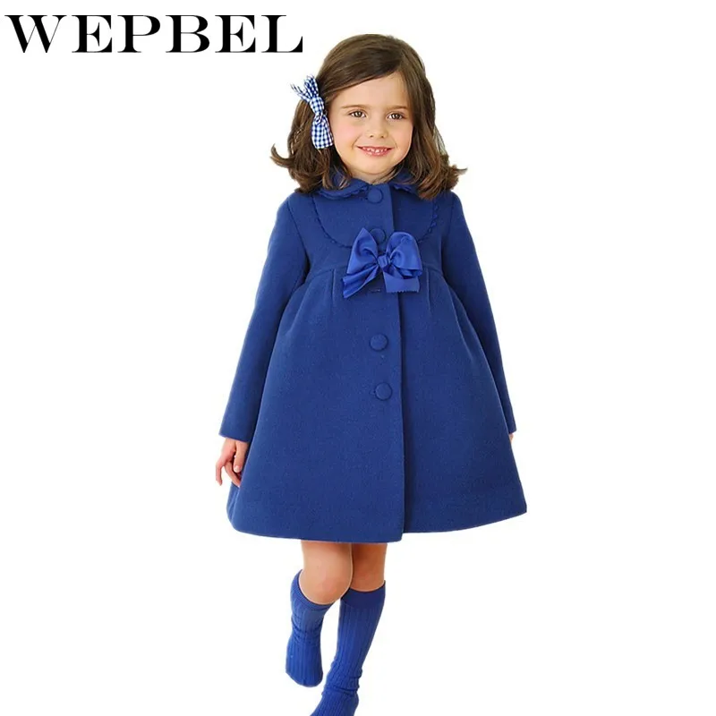 WEPBEL/модный длинный флисовый Тренч для девочек; куртка; зимняя верхняя одежда