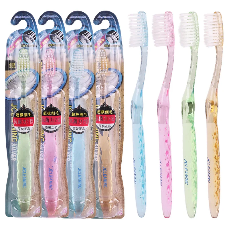 

Diamond Anti-slip Handle Soft Bristle Toothbrush Export South Korea Heat-Double Layer Fluff Tooth Adult Single Bottle Toothbrush