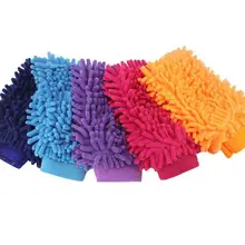 Шенилловые двухсторонние перчатки коралловые инструменты для мытья автомобиля двойного назначения автомобильные салфетки случайный цвет толстый цвет Упаковка карты