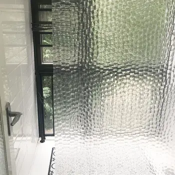 

3D Waterproof Shower Curtain with Hooks EVA Bathing Shower Curtain transparent cube water drops Curtain D25
