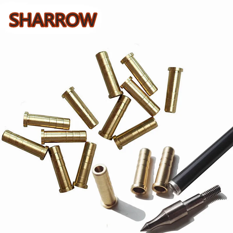 20Pcs 38Gr Archery Arrow Insert Brass Copper Connect Fit ID6.2mm Arrow Shaft For Arrow Outdoor Training Shooting Accessories 10 50pcs lot m5m6m8 brass insert nut injection molding copper knurled thread inserts nut 1240