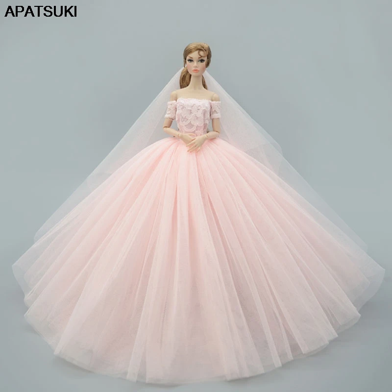 Rosa Puppenkleidung Kleider Prinzessin Hochzeitskleid Kleid 