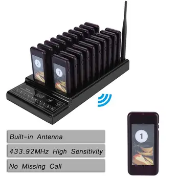 

20 Channels Restaurant Pager Wireless Paging Queue Waiter Calling System System for Restaurant Coffee Shop Queuing System hot