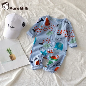 

PureMilk Blue Baby Rompers Casual Clothing Long Sleeve Cotton Clothing Baby Clothes